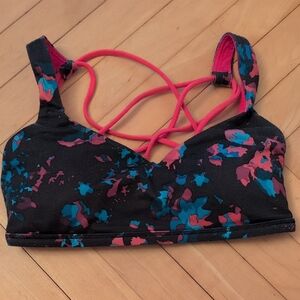Lululemon Black Multicolor Free To Be Bra Size 4